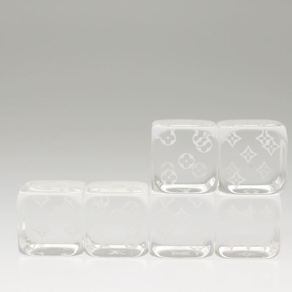 LOUIS VUITTON Clear Dice Set plastic Clear LV Auth 125558