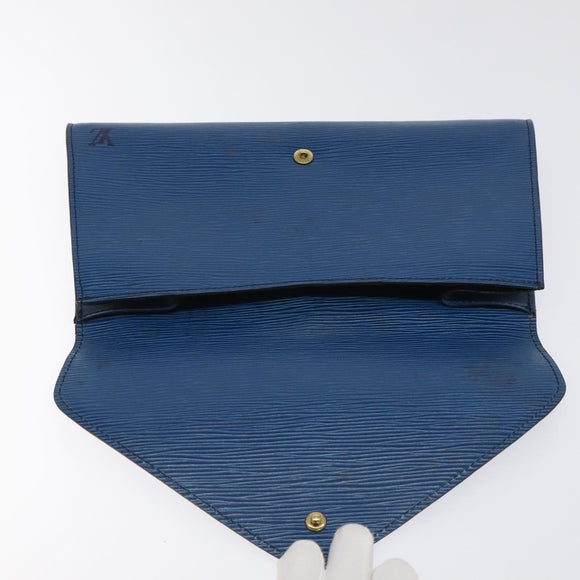 LOUIS VUITTON Epi Art Deco Clutch Bag Blue M52635 LV Auth 125561