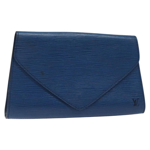 LOUIS VUITTON Epi Art Deco Clutch Bag Blue M52635 LV Auth 125561
