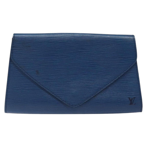 LOUIS VUITTON Epi Art Deco Clutch Bag Blue M52635 LV Auth 125561