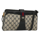 GUCCI GG Supreme Sherry Line Shoulder Bag PVC Navy Gold 49 02 029 Auth 125566-1