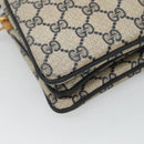 GUCCI GG Supreme Sherry Line Shoulder Bag PVC Navy Gold 49 02 029 Auth 125566-15