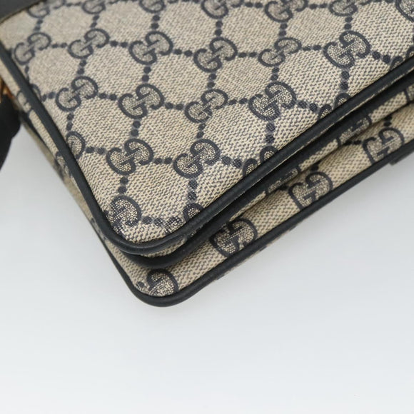 GUCCI GG Supreme Sherry Line Shoulder Bag PVC Navy Gold 49 02 029 Auth 125566