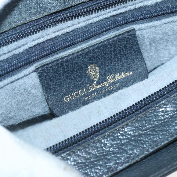 GUCCI GG Supreme Sherry Line Shoulder Bag PVC Navy Gold 49 02 029 Auth 125566