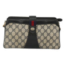 GUCCI GG Supreme Sherry Line Shoulder Bag PVC Navy Gold 49 02 029 Auth 125566-13