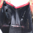 Salvatore Ferragamo Chain Shoulder Bag Snakeskin Embossed Red Gold Auth 125568-19