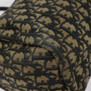 Christian Dior Trotter Canvas Hand Bag Navy Gold Auth 125570-14