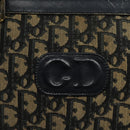 Christian Dior Trotter Canvas Hand Bag Navy Gold Auth 125570-17