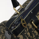 Christian Dior Trotter Canvas Hand Bag Navy Gold Auth 125570-10