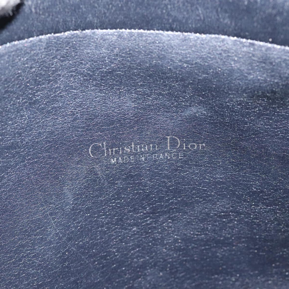 Christian Dior Trotter Canvas Hand Bag Navy Gold Auth 125570