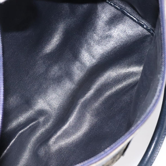 Christian Dior Trotter Canvas Hand Bag Navy Gold Auth 125570