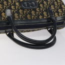 Christian Dior Trotter Canvas Hand Bag Navy Gold Auth 125570-7