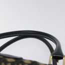 Christian Dior Trotter Canvas Hand Bag Navy Gold Auth 125570-8