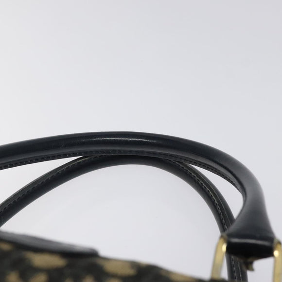 Christian Dior Trotter Canvas Hand Bag Navy Gold Auth 125570