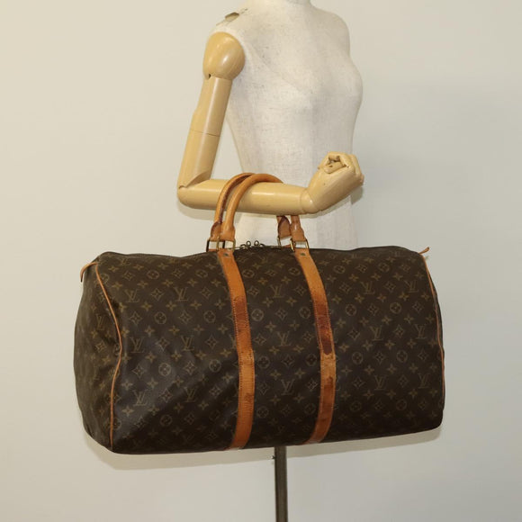 LOUIS VUITTON Monogram Keepall 55 Boston Bag M41424 LV Auth 125572