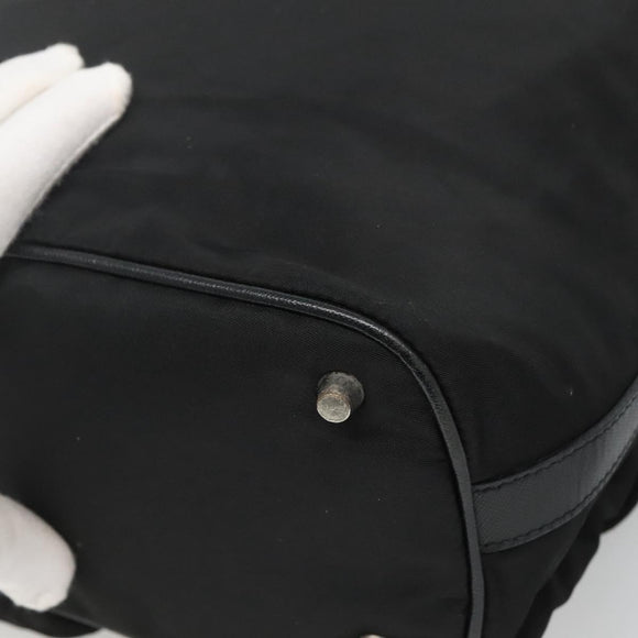 PRADA Shoulder Bag Nylon Black Silver Auth 125573
