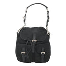PRADA Shoulder Bag Nylon Black Silver Auth 125573-13