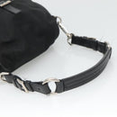 PRADA Shoulder Bag Nylon Black Silver Auth 125573-7
