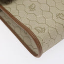Christian Dior Honeycomb Canvas Shoulder Bag PVC Beige Gold Auth 125574-11