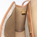 Christian Dior Honeycomb Canvas Shoulder Bag PVC Beige Gold Auth 125574-19