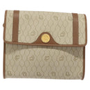 Christian Dior Honeycomb Canvas Shoulder Bag PVC Beige Gold Auth 125574-2