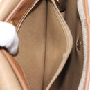 Christian Dior Honeycomb Canvas Shoulder Bag PVC Beige Gold Auth 125574-20