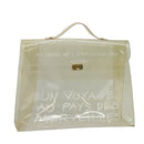 HERMES Vinyl Kelly Hand Bag Vinyl Clear Auth 125587-1