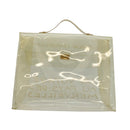 HERMES Vinyl Kelly Hand Bag Vinyl Clear Auth 125587-2