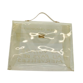 HERMES Vinyl Kelly Hand Bag Vinyl Clear Auth 125587 - 0