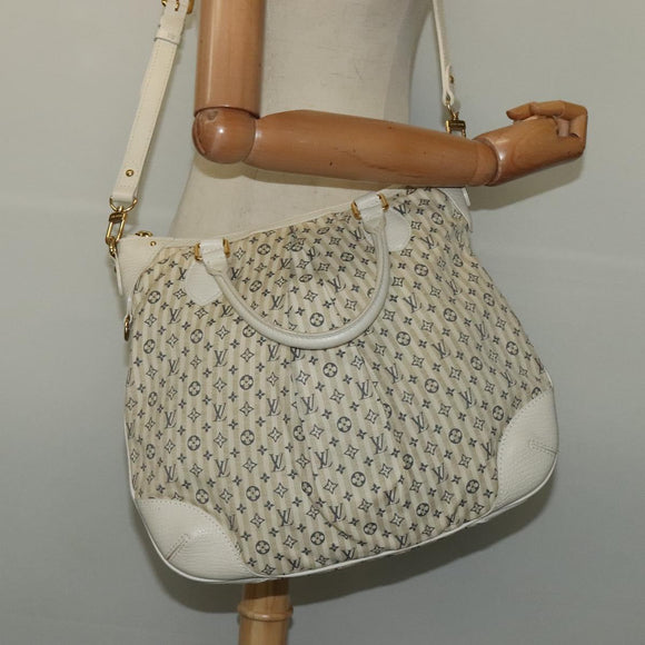 LOUIS VUITTON Monogram Mini Lin Croisette Marina PM Bag Beige M95494 Auth 125591