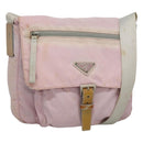 PRADA Shoulder Bag Nylon Pink Silver Auth 125599-1