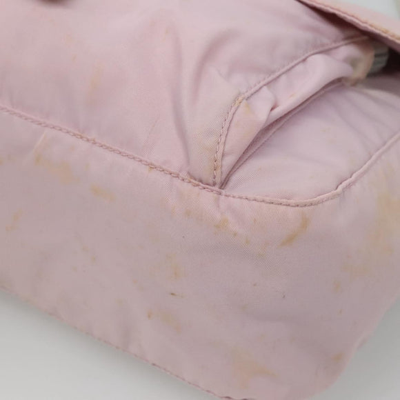 PRADA Shoulder Bag Nylon Pink Silver Auth 125599