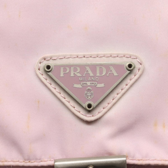 PRADA Shoulder Bag Nylon Pink Silver Auth 125599