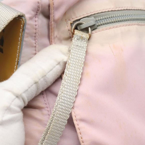 PRADA Shoulder Bag Nylon Pink Silver Auth 125599