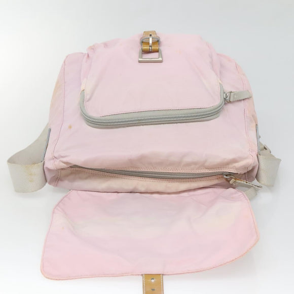 PRADA Shoulder Bag Nylon Pink Silver Auth 125599