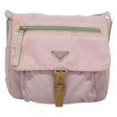 PRADA Shoulder Bag Nylon Pink Silver Auth 125599-13