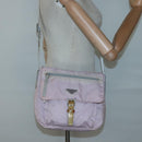 PRADA Shoulder Bag Nylon Pink Silver Auth 125599-26