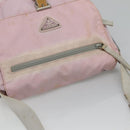 PRADA Shoulder Bag Nylon Pink Silver Auth 125599-6