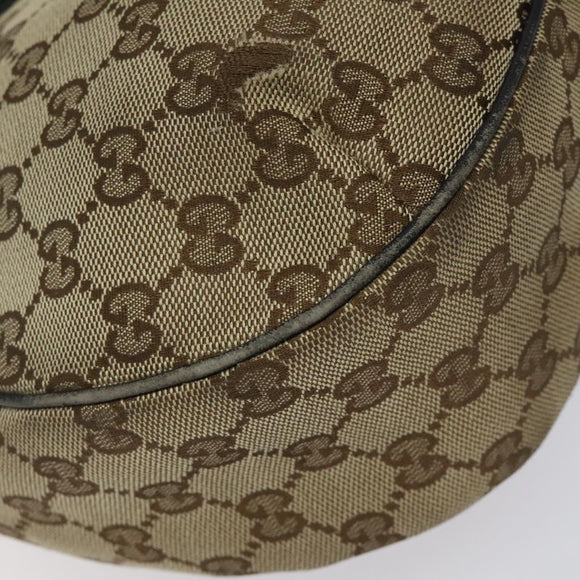 GUCCI GG Canvas Web Sherry Line Shoulder Bag Beige Gold 233608 Auth 125609
