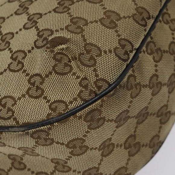 GUCCI GG Canvas Web Sherry Line Shoulder Bag Beige Gold 233608 Auth 125609
