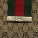 GUCCI GG Canvas Web Sherry Line Shoulder Bag Beige Gold 233608 Auth 125609-15