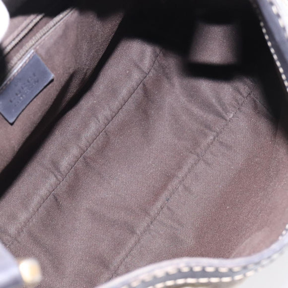 GUCCI GG Canvas Web Sherry Line Shoulder Bag Beige Gold 233608 Auth 125609