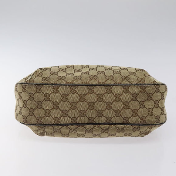 GUCCI GG Canvas Web Sherry Line Shoulder Bag Beige Gold 233608 Auth 125609