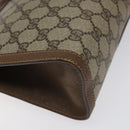 GUCCI GG Supreme Web Sherry Line Clutch Bag PVC Beige Gold 89 01 033 Auth 125610-16