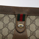 GUCCI GG Supreme Web Sherry Line Clutch Bag PVC Beige Gold 89 01 033 Auth 125610-8