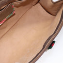 GUCCI GG Supreme Web Sherry Line Clutch Bag PVC Beige Gold 89 01 033 Auth 125610-10