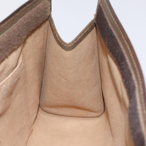 GUCCI GG Supreme Web Sherry Line Clutch Bag PVC Beige Gold 89 01 033 Auth 125610