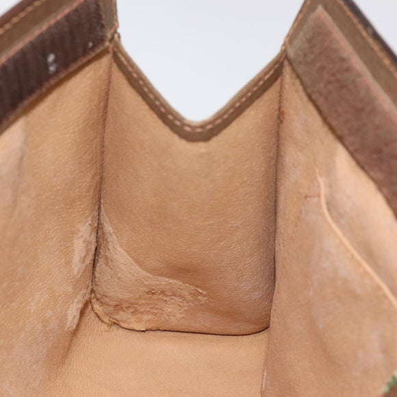 GUCCI GG Supreme Web Sherry Line Clutch Bag PVC Beige Gold 89 01 033 Auth 125610