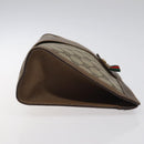 GUCCI GG Supreme Web Sherry Line Clutch Bag PVC Beige Gold 89 01 033 Auth 125610-3