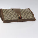 GUCCI GG Supreme Web Sherry Line Clutch Bag PVC Beige Gold 89 01 033 Auth 125610-5
